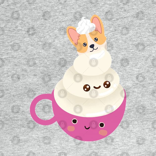 Sweet Corgi Coffee Love, Corgi Pink Cuppa Puppuccino Style by SwagOMart